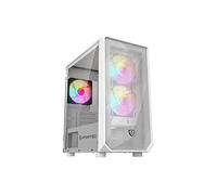 Nfortec DYS Torre Gaming MicroATX con Frontal 3D mallado, 3 Ventiladores ARGB, Vidrio Templado con bisagras y filtros Antipolvo - Color Blanco