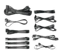 Nfortec Kit de Cables PSU Sagitta 850W, Gestión de Cables,Alimentacion Modular, Extension certificados, Conectores ATX de 24 Pines, SATA PCI-E (6 + 2 Pines) EPS (8 Pines), Cable RGB