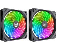 Nfortec Krater ventilador ARGB 120mm ultra silencioso 20dB 3 pines alto flujo de aire color negro (Paquete de 2)
