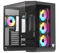 Nfortec Pulsar ARGB Semi Torre ATX con Doble Cristal Templado 4 Ventiladores Backrouting Negra