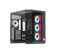 Nfortec Pulsar - Torre PC Gaming ATX - Cristal Templado, Malla Microperforada Desmontable sin Tornillos, Sin Filtros Antipolvo, 4 Ventiladores, USB-C, Líquida 360mm, Negra