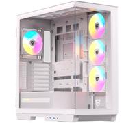 Nfortec URSA - Torre PC Gaming Mid Tower - EATX/ATX/MicroATX/ITX, 4 Ventiladores PWM ARGB, Vidrio Templado Deslizante, USB-C, Refrigeración Líquida 420mm, Blanca