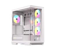 Nfortec URSA - Torre PC Gaming Mid Tower - EATX/ATX/MicroATX/ITX, 4 Ventiladores PWM ARGB, Vidrio Templado Deslizante, USB-C, Refrigeración Líquida 420mm, Blanca