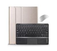 NFQZAWSKX Accesorios Funda extraíble para teclado mágico, soporte de cuero PU para PC, compatible con Samsung Galaxy Tab S7 Plus 12.4" (SM-T970/T976B) (Gold+black Keyboard)