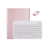 NFQZAWSKX Accesorios Funda extraíble para teclado mágico, soporte de cuero PU para PC, compatible con Samsung Galaxy Tab S7 Plus de 12.4 pulgadas (SM-T970/T976B)Rose Gold+white Retroiluminado Keyboard