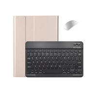 NFQZAWSKX Accesorios Funda extraíble para teclado mágico, soporte de cuero PU para PC, compatible con Samsung Galaxy Tab S7 Plus de 12.4" (SM-T970/T976B)(Gold+Black Retroiluminado Keyboard)