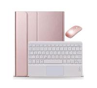 NFQZAWSKX Accesorios Funda extraíble para teclado mágico, soporte de cuero PU para PC, compatible con Samsung Galaxy Tab S7 Plus de 12.4" (SM-T970/T976B)Rose Gold+white Keyboard)