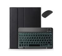 NFQZAWSKX Accesorios Funda extraíble para teclado mágico, soporte de cuero PU para PC, compatible con Samsung Galaxy Tab S7 Plus de 12.4 pulgadas (SM-T970/T976B)(Black+Black Retroiluminado Keyboard)