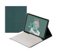 NFQZAWSKX Accessories Teclado táctil con Teclas Redondas, Funda Protectora Compatible con Samsung Galaxy Tab S11 SM-X730/X736B de 11 Pulgadas (2025)(Dark Green+White Keyboard)