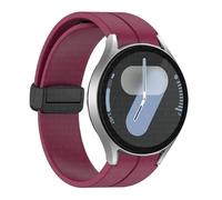 NFRFK Correa de silicona original para Samsung Galaxy Watch 6 Cassic 43 mm 47 mm 5pro 45 mm reloj Fe 4 5 6 7 40 44 mm Pulsera de hebilla magnética Banda de vigilancia(Wine Red-B,For Watch 4 Series)