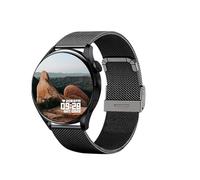 NFRFK Smart Watch Bluetooth Información de llamadas Recordatorio Pasos de calorías Seguimiento de la frecuencia cardíaca Monitoreo redondo Reloj inteligente(Black-BK)