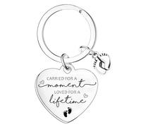 Nfyxcaz Regalos de aborto espontáneo para madres, llaveros conmemorativos de aborto espontáneo para mujeres Carried For A Moment Loved For A Lifetime - Llavero de recuerdo de pérdida de bebé,