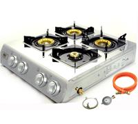 NGB-400 Acero Inox Cocina de Gas 4 Fuegos 12Kw Estufa de Camping Wok Topfträger