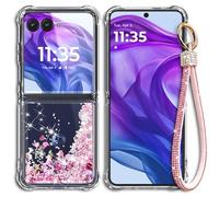 NGB Supremacy Funda compatible con Wiko Voix con protector de pantalla de vidrio templado (cobertura máxima), soporte de anillos/correa de muñeca, funda líquida brillante flotante (oro rosa)