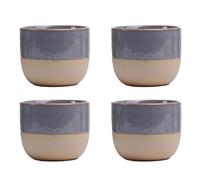 Ngbbby 4 Uds. Tazas de café de cerámica cambiadas en horno de 150ml, recipiente para velas de gres, tazas de café pequeñas azules para expreso, té, té helado, whisky