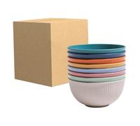 Ngbbby Cuenco para cereales, 8 cuencos de cocina para aperitivos, cuencos de plástico coloridos de 6 pulgadas para ensalada, postre para servir sopa