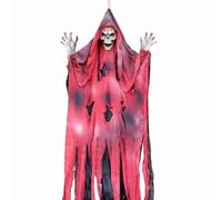 Ngbbby Decoración de fantasmas, decoraciones de Halloween aterradoras colgantes de 5, 7 pies, rojo