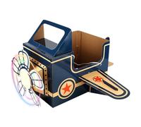 Ngbbby Disfraz de avión para niños, Disfraz de avión, Juguete de cartón portátil con Luces, cartón para niños, jardín de Infantes, Bricolaje, Juguete, Juguetes creativos para Jugar al Aire Libre