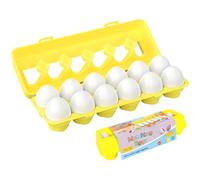 Ngbbby Huevos a Juego 12 Uds. Juguete Educativo de Huevos de Pascua para niños pequeños Aprendizaje de reconocimiento de Formas de Color