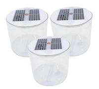 Ngbbby Linterna Solar Inflable 3 Piezas Regulable Impermeable Solar Camping Linterna portátil Plegable luz con Mango para Acampar al Aire Libre Senderismo Viajes Blanco cálido