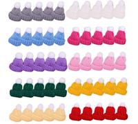 Ngbbby Mini sombreros de Santa, 50 piezas de tejido colorido Mini sombreros, 1.4x1.6 Soft Fade-resistente DIABLE, DIY DIY PROYECTOS Craft Art Jewelry haciendo decoración navideña