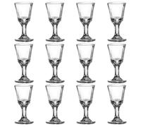 Ngbbby Mini Vasos de chupito, 12 Unidades, 10 ml, Mini Copas de Vino Transparentes con Base, Tazas pequeñas para Whisky Tequila