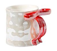 Ngbbby Taza de café, taza de café con lazo 350ml/12oz, de cerámica con brillo nacarado con asa, de cerámica estética para el día de San Valentín, fiesta