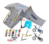 Nger Kit De Rampa Para Monopatín: Juego De Accesorios Para Parque De Patinaje, Rampas Para Diapasón Y Bicicleta De Dedo De Aleación, Mini Lugar De Entrenamiento | Parque De Patinaje Con Diapasón De 13