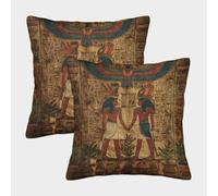 NGGADIWEG Arte Egipcio Antiguo, Estilo de deidades mitológicas Cojin 3D Impreso Funda para Mujer, Poliéster Suave Y Protector De Almohada, Decorativa para Sofá Y Dormitorio, 45x45cm