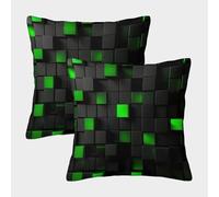 NGGADIWEG Cubos Digitales Diseño tecnológico Abstracto Funda Almohada 3D Personalizada con Diseño, Transpirable Y Lavable, Cumpleaños, Navidad Y Madres 45x45cm