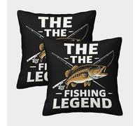 NGGADIWEG Diseño de Leyenda de Pesca Arte de Pesca Vintage Funda Almohada 3D Personalizada con Diseño, Transpirable Y Lavable, Cumpleaños, Navidad Y Madres 40x40cm