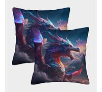 NGGADIWEG Dragón fantástico Criatura mítica épica 1 Funda Almohada 3D Personalizada con Diseño, Transpirable Y Lavable, Cumpleaños, Navidad Y Madres 50x50cm