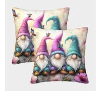 NGGADIWEG Duendes de jardín Arte fantástico caprichoso Funda De Almohada Impresa 3D para Niños Y Niñas, Lavable A Máquina Y Suave, Decorativa para Dormitorio Infantil 40x40cm