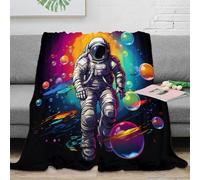 NGGADIWEG Estampado 3D Astronaut Floating frazada Microfibra Ropa de Cama esponjosa Vibrant Cosmic Manta de salón cálida y Transpirable no desprende Pelusa para salón 40x50inch(100x130cm)