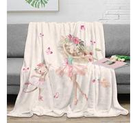 NGGADIWEG Estampado 3D Ballet Girl Manta de Oficina Microfibra Ropa de Cama Elegante Watercolor Whimsical Manta de Descanso Suave para Regalos para Trabajadores 60x80inch(150x200cm)