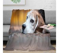 NGGADIWEG Estampado 3D Beagle Perro Resting Plaid de sofá Microfibra Ropa de Cama cálido Bonito Foto Mascota Manta de salón Suave y Transpirable Lavable para salón 50x60inch(127x152cm)