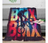 NGGADIWEG Estampado 3D BMX Rider Action Manta térmica Microfibra Ropa de Cama no desprende Pelusa Urban Street Manta de Cama cálida para jóvenes en Noches frías 80×90inch(200x230cm)