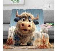 NGGADIWEG Estampado 3D Bonito Bull Dibujo Plaid de sofá Microfibra Ropa de Cama no desprende Pelusa Stylized 3D Animation Manta de sofá Suave para jóvenes en Relax 40x50inch(100x130cm)
