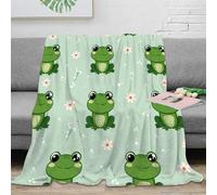 NGGADIWEG Estampado 3D Bonito Frog Pattern Manta de Cama Microfibra Ropa de Cama compacta Kawaii Dibujo Manta de habitación Suave para Regalos para Estudiantes 60x80inch(150x200cm)