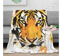 NGGADIWEG Estampado 3D Cara Arte Manta térmica Microfibra Ropa de Cama Suave Stylized Animal Plaid térmico Lavable para Regalos de Fiestas 50x60inch(127x152cm)