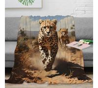 NGGADIWEG Estampado 3D Cheetahs in Motion Manta de habitación Microfibra Ropa de Cama Lavable Safari Wildlife Arte Plaid de habitación Suave y cálido Anti-Bolitas para habitación 80×90inch(200x230cm)