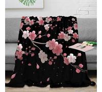 NGGADIWEG Estampado 3D Cherry Blossoms Manta de salón Microfibra Ropa de Cama Anti-Bolitas Suave Pink Floral 1 Manta de salón Lavable para jóvenes en casa compartida 70×80inch(180x200cm)