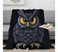 NGGADIWEG Estampado 3D Dibujo Animado Owl Eyes Plaid de sofá Microfibra Ropa de Cama Suave Stylized Fant Manta de sofá Anti-Bolitas para oficinas Open Space Juveniles 70×80inch(180x200cm)