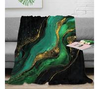 NGGADIWEG Estampado 3D Emerald Fluid Waves Manta de salón Microfibra Ropa de Cama Anti-Bolitas Abstract Arte Plaid de salón cálido para Regalos para salón Nuevo 40x50inch(100x130cm)