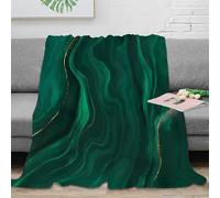 NGGADIWEG Estampado 3D Emerald Swirls Manta de salón Microfibra Ropa de Cama Lavable en Lavadora Abstract Fluid Design Manta de salón Suave para Regalos para casa Nueva 40x50inch(100x130cm)