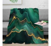 NGGADIWEG Estampado 3D Emerald Waves Manta de Siesta Microfibra Ropa de Cama no desprende Pelusa Abstract Arte Plaid de Siesta cálido para Estudiantes en Pausa de Estudio 60x80inch(150x200cm)