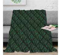 NGGADIWEG Estampado 3D EmeraldPattern Manta de salón Microfibra Ropa de Cama Anti-Bolitas VintageOrnateStyle Plaid de salón cálido para Regalos para salón Nuevo 70×80inch(180x200cm)