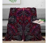 NGGADIWEG Estampado 3D Floral Pattern Plaid Microfibra Ropa de Cama Suave y cálido Gothic Botanical Manta para Aire Acondicionado Anti-Bolitas para Interiores 40x50inch(100x130cm)