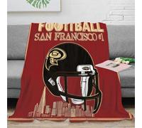 NGGADIWEG Estampado 3D Football Helmet Manta de sofá Microfibra Ropa de Cama Lavable San Francisco Manta de salón Anti-Bolitas para Regalos para el salón 50x60inch(127x152cm)