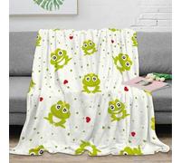 NGGADIWEG Estampado 3D Frog Prince Manta de Cama Microfibra Ropa de Cama Anti-Bolitas Dibujo Animado Bonito Design Plaid de Cama Esponjoso y cálido Lavable para Noches 60x80inch(150x200cm)
